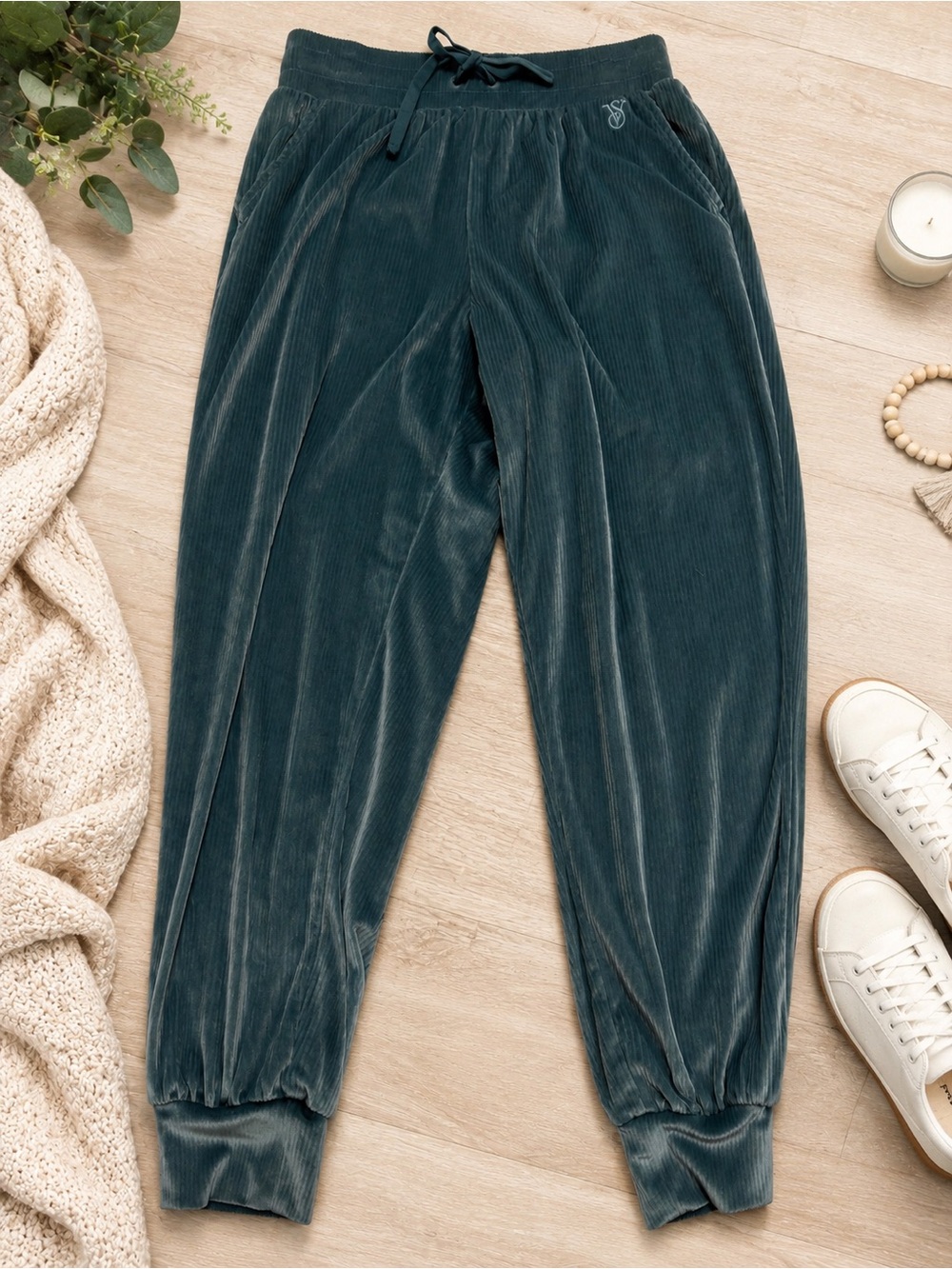 Victoria’s Secret On Point Velour Ribbed Jogger Pants - Blue | Size Small